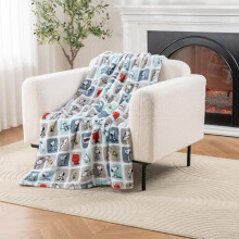 Coperta in peluche di Snoopy, VelvetLoft, blu, 55x70 pollici.
