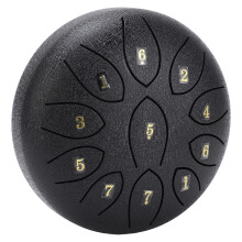 6in Steel Tongue Drum 11 Tones Outdoor Chakra Rain Percussion Black