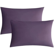 Taies d'oreiller en coton lavé violet, format enveloppe, 51 x 91 cm (paquet de 2)