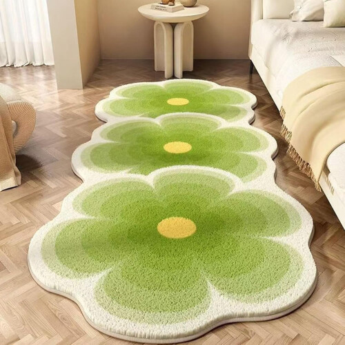 Tapete de Banho Floral Antiderrapante e Altamente Absorvente 19,7 x 47,2 polegadas
