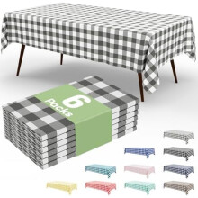 Grå gingham engångsduk 137 x 283 cm