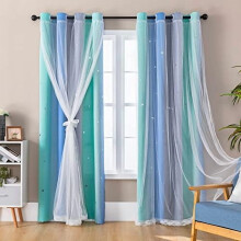 Tende oscuranti con stampa a stelle per la cameretta dei bambini – 34" L x 63"