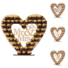 Présentoir à chocolats en bois en forme de cœur