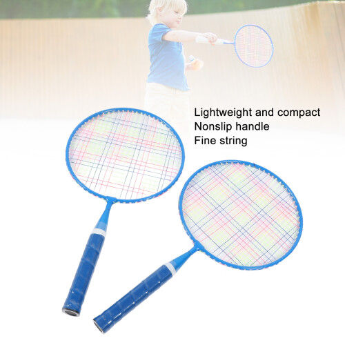 Kinder Badminton-Schlägerset mit 2 H Generated Shuttlecocks & Tasche, Blau 2