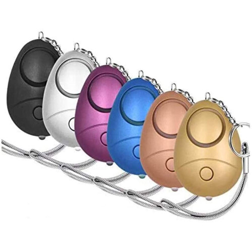 Personal Safety Alarm Keychain 140dB 6 Pack with LED Light