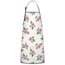 Floral Cotton Linen Apron with Pockets 33x27 Inch