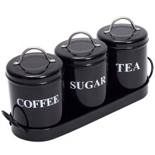 Set di 3 barattoli ermetici per caffè, tè e zucchero