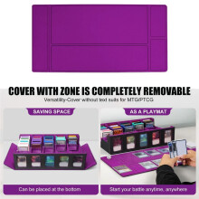 Trading Card Storage Box with Window, 5-Row Deck Case with Removable Lid,Card Deck Box for Game Sports Card Black+