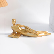 Suporte para livros moderno em resina com acabamento dourado, 17 cm