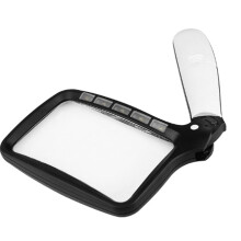 LED-es nagyító HD lencsével, 5 lámpával, összecsukható
