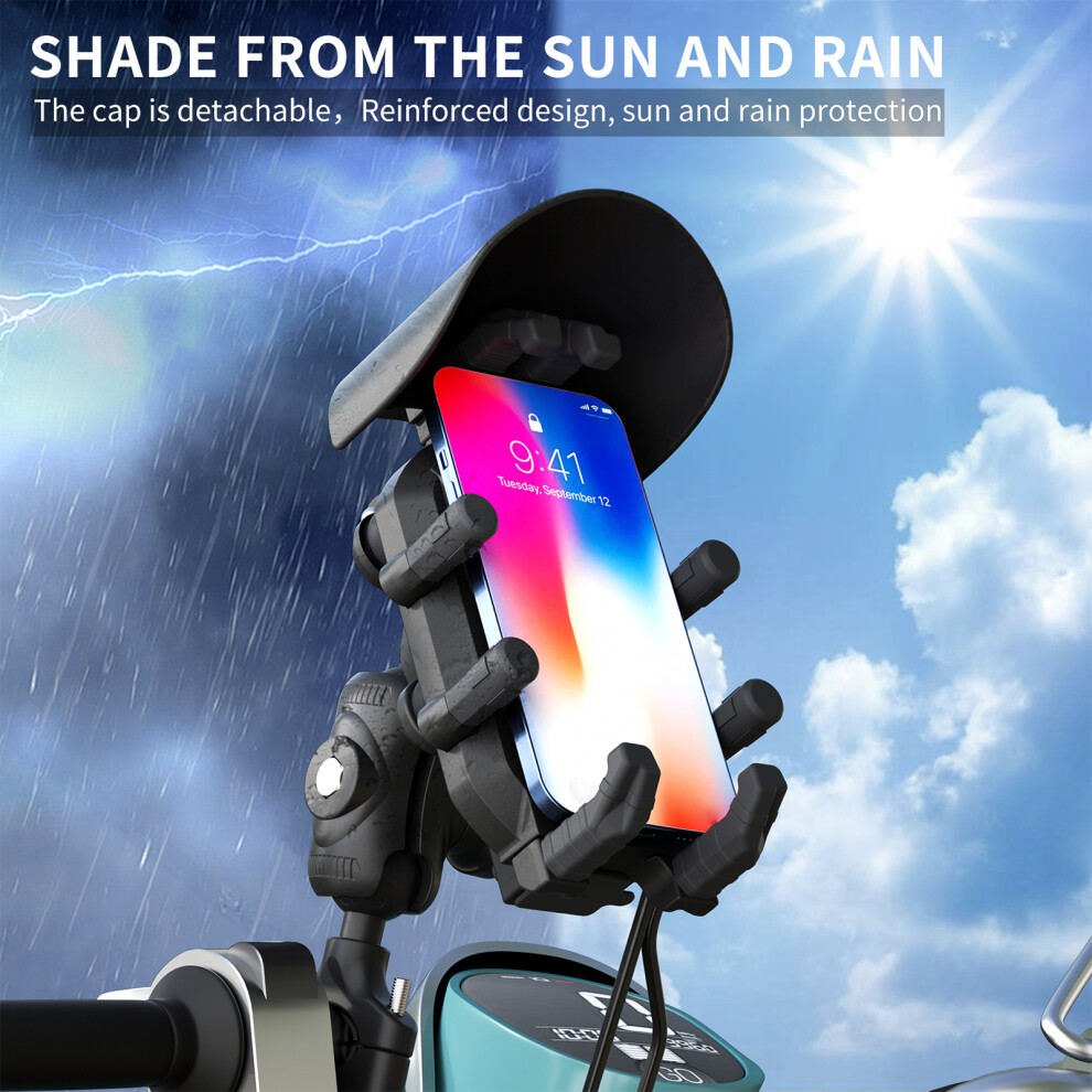 Motorcycle Phone Holder 15W Wireless Charging, 69-93Mm Black 5031385666890