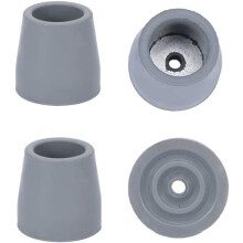 Gummifüße für Gehhilfen, grau, 1-1/8 Zoll, 4er-Pack