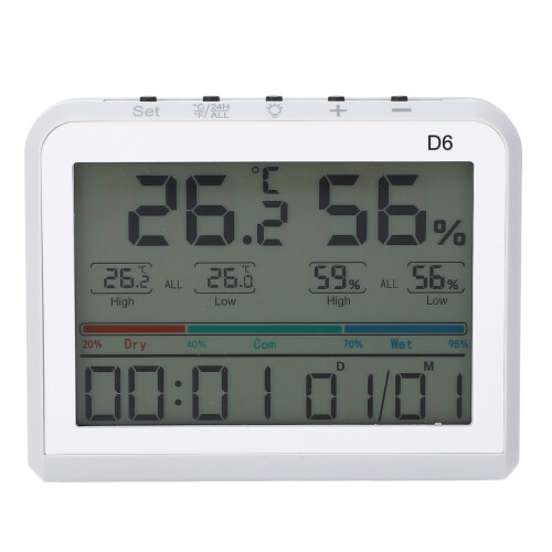 Termometro da interno con orologio, da -10C a 50C 2