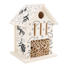 Solid Wood Bee House Tube | 10x10x15.5cm Gentle Pollinator Hotel