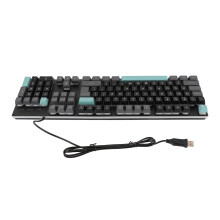 Clavier de jeu filaire à caractères larges avec panneau en métal, rétroéclairé USB, noir