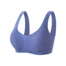 Naadloze postoperatieve bh voor dames met gewatteerde inzetstukken, blauw
