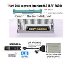 NGFF M-Key NVME to SFF-8654 Slimline SAS Card Adapter and U.2 U2 SFF-8639 NVME PCIe SSD Cable 50cm for Mainboard SSD
