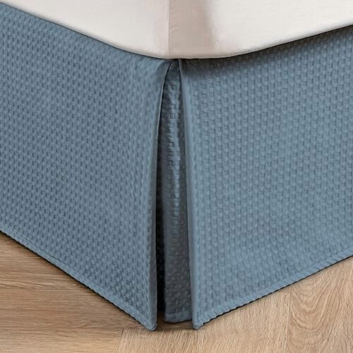 Waffle Weave Bed Skirt 14" Drop TwinXL Polyester