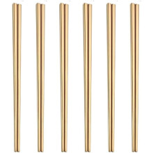 Baguettes en acier inoxydable, lot de 6 paires antidérapantes