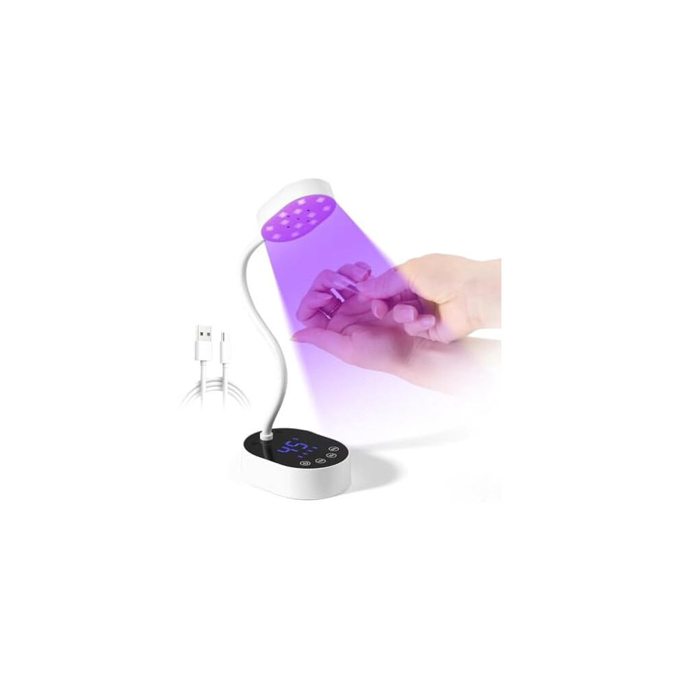 UV Nail Lamp, Gooseneck 36W Rechargeable LED Cure Lamp with 4 Timers & Auto Sensor â Quick Dry for Gel Nails, Compatible with All UV Gels
