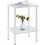 End Table with Solid Wood Legs Boho Style White 2-Tier 1
