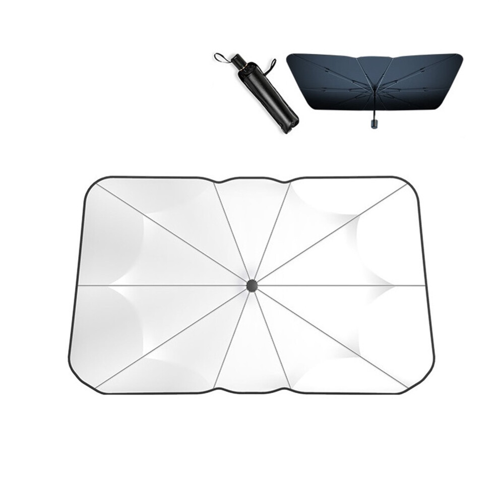 Car Sun Shade Windshield Foldable Uv Ray Reflector, Auto Trucks Suv Keeps Vehicle Cool Heat Insulation Protection Silver/Black 9180479211952