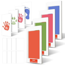 14-Pcs Paw Print Kit for Dogs: Inkless Pads & 10 Cards (3x5", 4 Colors) – Compatible with Pet Memorial & Newborn Footprint Use