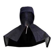 Denim Fabric Welding Hood Full Head Cover Adjustable with Neck Shoulder Drap Style B
