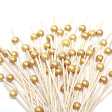 100pcs Wooden Cocktail Picks – Bamboo Skewers for Drinks, Desserts, Charcuterie, Weddings; Pearl Food Decoration Picks, Party Supplies
