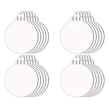 20 Pack Christmas Sublimation Ornaments Blanks  Personalized Ornaments for Xmas DIY Tree Decoration Party Supplies