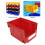 Red Plastic Storage Tray 276x213x178mm Hangable & Stackable 4