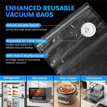 Machine à Emballer Sous Vide pour Aliments avec Réservoir Visible, Machine à Emballer Sous Vide Portative avec 30 Sacs Réutilisables, Sans Fil et