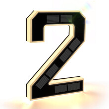 ISUNMEA 9" Solar Lighted House Numbers, Waterproof LED Address Signs, Modern Illuminated Exterior Numbers (5-Black) – Compatible with Outdoor Use