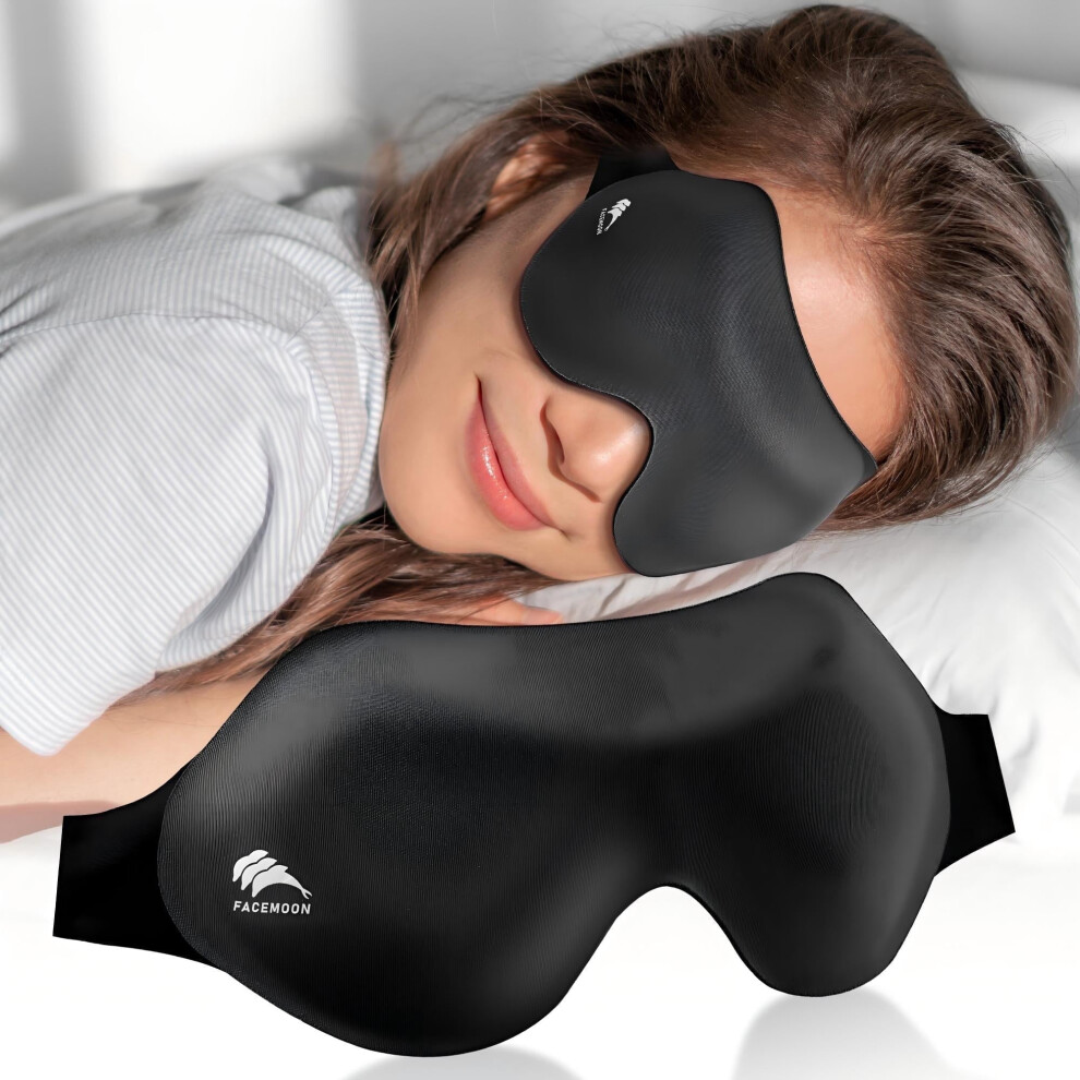 Black Adult 1 Pack Spandex Contoured Sleep Mask Â Non-Slip Strap For Side Sleepers | Sleep Comfort Travel,