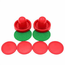 8 Pcs 60mm Mini Red Air Hockey Pushers Air Hockey Pucks Strickers Goal Handles Paddles Replacement Accessories for Game Tables