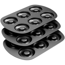 Non-stick 6-hulls smultringform, 3,25-tommers enkeltpakke, 3-delers sett