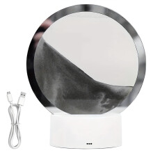 Lampe de table LED à intensité variable, effet sable, alimentation USB, base en verre et métal – Convient pour la chambre, le salon et le bureau