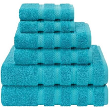 Luxus 6 darabos törölközőkészlet, 2 fürdőlepedő, 2 kéztörlő, 2 mosdókesztyű, 600 g/m², 100% pamut török törölközők