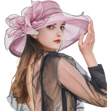Chapeau Derby pour femme 2023, Chapeaux bibis en organza pour tea party, Chapeaux d'église tendance, Chapeau de plage pour mariée