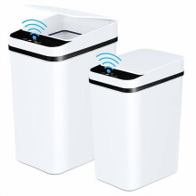 Touchless Bathroom Trash Can White 2.2 & 4 Gal 2-Pack