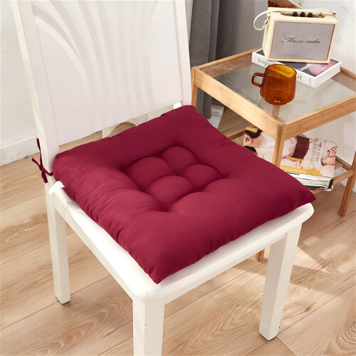 Cuscini per sedie con lacci, rossi, 40x40 cm, confezione da 2