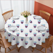 Pioneer Flower Floral Print Pattern Round Tablecloth 60 X 60 Inch, Wrinkle Resistant Wipeable Table Cloth for Kitchen Dining Picnic Patio Party