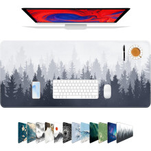 XXL Forest Gaming Egérpad, Csúszásmentes Gumi Alap, Varrott Szélek, 31.5x11.8", Minden Egérrel Kompatibilis