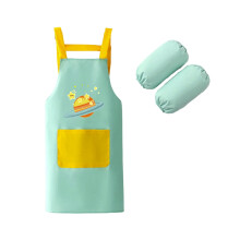 Kids' light green art smock sleeveless with pocket 1 piece
