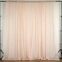 BalsaCircle 10 feet x 10 feet Sheer Voile Backdrop Drapes Curtains 2 Panels 5x10 feet Wedding Party Blush
