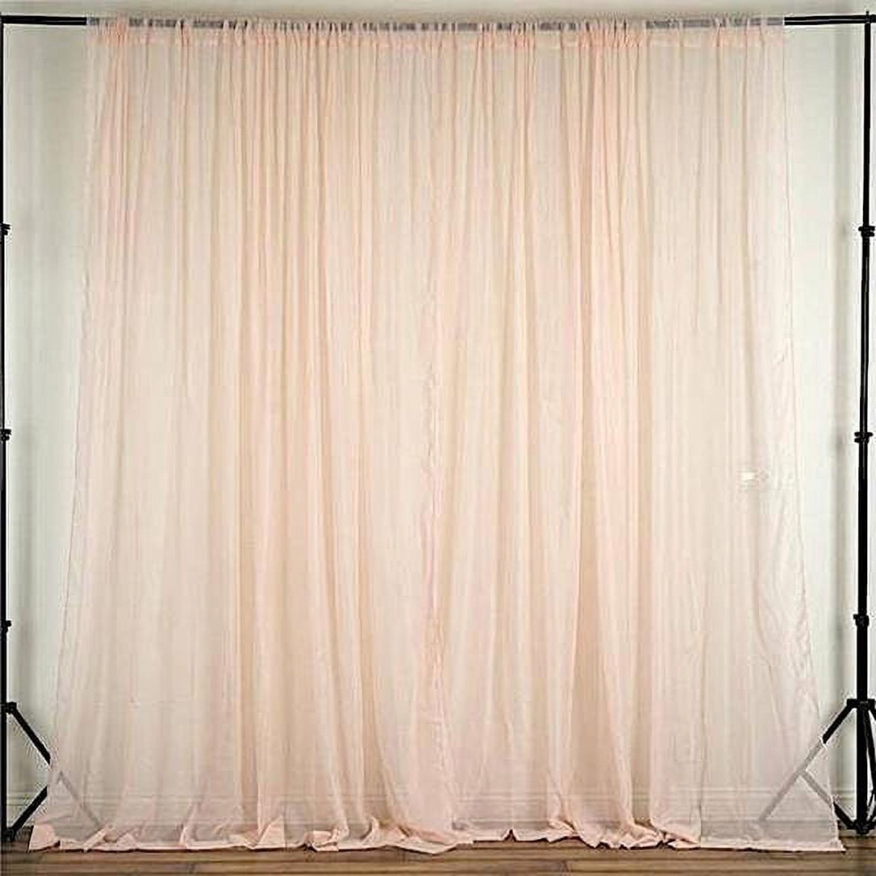 Balsacircle 10 Feet X 10 Feet Sheer Voile Backdrop Drapes Curtains 2 Panels 5X10 Feet Wedding Party Blush 9193271744795