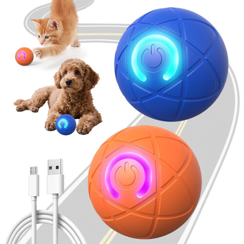 Pelota de juguete interactiva para perros – Rueda automática LED USB