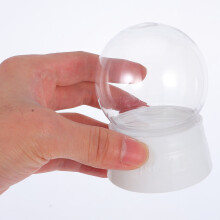 OUNONA 6pcs Round Snow Globe Fillable Clear Plastic Decorative Ornaments For Kids