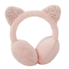 Women's Winter Warm Cat Ear Muffs Cute Catear Earmuff Headband Faux Fur Outdoor Earmuffs-pink