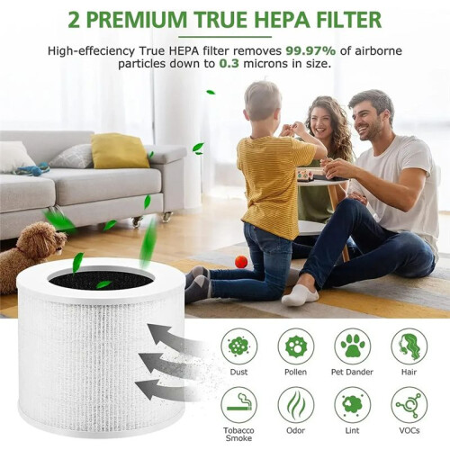 Replacement Filter for LEVOIT Core  Air Purifier Filter 3-in-1 High-Efficiency Activated Carbon, Core -RF -P 2